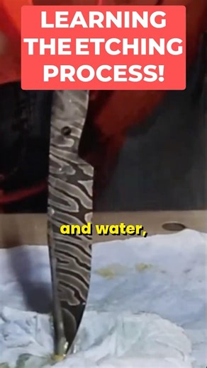 Twisted Damascus Knife Etching #damascusblade