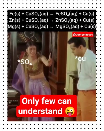 explanation of displacement reaction in different way #chemistry #backbenchers #memes