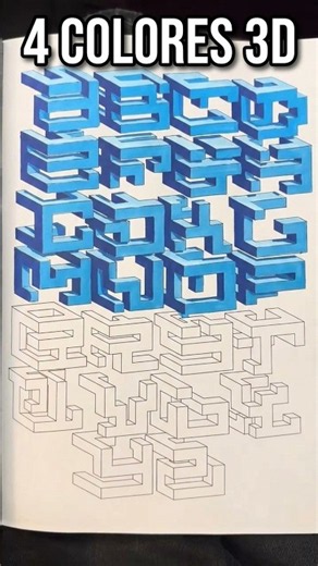 Cómo Dibujar Letras 3D con Solo 4 Colores ✍️
