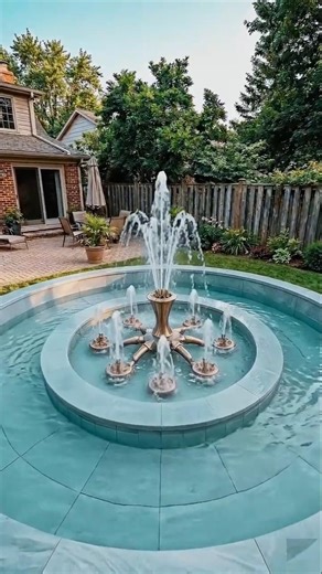 From Grass to Luxury Circle Pool with Fountain 😱 #pool #poolconstruction