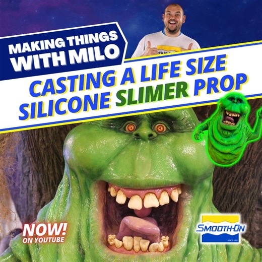 Watch as Milo completes the life-sized Slimer prop by casting platinum silicone into the epoxy mold, which is now on the Smooth-On YouTube channel. This video is a deep dive into the finesse of silicone casting, culminating in the reveal of the life-sized Slimer! Check out Slimer at some of our Reynolds Advanced Materials locations around the US and the Bentley Advanced Materials Kidderminster location in the UK! Click here to watch! https://www.youtube.com/watch?v=nqfiQFDgLHs #smoothon #smootho
