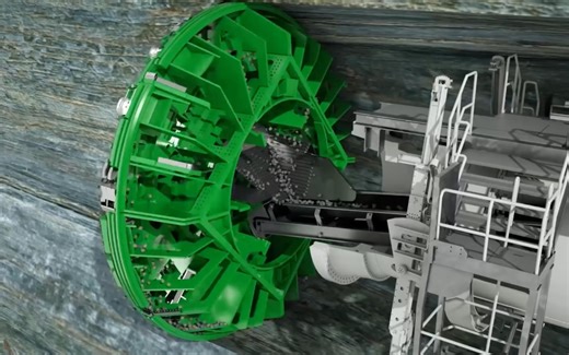 TBM硬岩盾构机结构原理及掘进演示3D动画