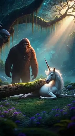 Bigfoot Frees Unicorn #bigfoot #unicorn