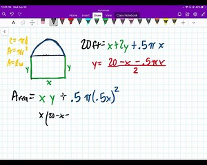 A Norman window has the outline of a semicircle on top of a rectangle, as shown in the figure. Suppose there is 8 πfeet of wood trim available. Discuss why a window designer might want to maximize the area of the window. Find the dimensions of the rectangle (and, hence, the semicircle) that will maximize the area of the window. (FIGURE CAN'T COPY) | Numerade