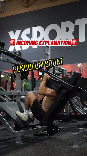 The pendulum squat, singlehandedly the best leg exercise for your quads due to the degree on knee flexion it puts you in (if you go the full range of motion) and lack of full hip extension at the top. Now, the biggest problem I would imagine people face is getting used to the ATG knee flexion you’ll be in at the bottom. Start with absolutely no weight in the beginning to get used to the movement, for some that may even be a good enough load. #fyp #fitness #gym #bodybuilding #tiktoktaughtme