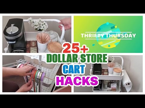 25+ UTILITY CART HACKS USING DOLLAR STORE ITEMS | ROLLING CART COFFEE STATION | ORGANIZATION HACKS