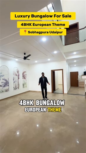 Dhanlaxmi Property Udaipur on Instagram: "🔥 European Theme 4BHK Bungalow in Sobhagpura, Udaipur 🏡 Premium Independent Bungalow | Prime Sobhagpura Location 👉 | Plot Area: 1350 Sq. Ft. | 👉 | Construction Area: 2800 Sq. Ft. | 👉 | European Theme Design | 👉 | West-Facing Bungalow | 👉 | 40 Ft. Wide Road Access | 👉 | Spacious Drawing & Dining Area for Family Living | 👉 | Open Modular Kitchen with Proper Washing Space | 👉 | First Bedroom on Ground Floor – Semi Furnished | 👉 | Attached Washroo