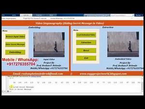 Secret Key Based Video Steganography | Project With Source Code | Video Steganography Using Matlab