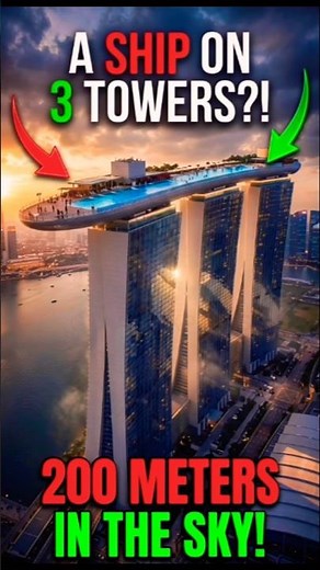How Singapore Built a $8 Billion “Ship” on 3 Skyscrapers 😱 | Marina Bay Sands #Shorts