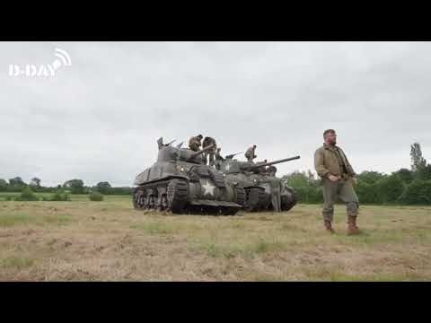 démonstration de char sherman au airborne museum