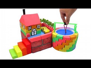 DIY How To Build House Has Well and From Kinetic Sand - Zon Zon (Satisfying)