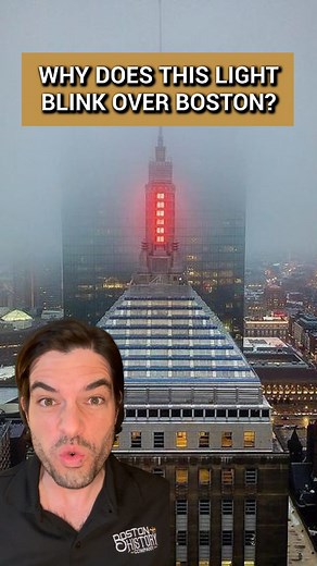 64K views · 1.3K reactions | *FLASH WARNING* Why does this light blink over Boston? Have you seen it? If you want even more stories, go to our website in bio and consider our tours! #boston #massachusetts #history #wow #storytime #interesting #nonfiction #funfact #didyouknow #beacon #hancockbuilding #weather | Boston History Company | Facebook