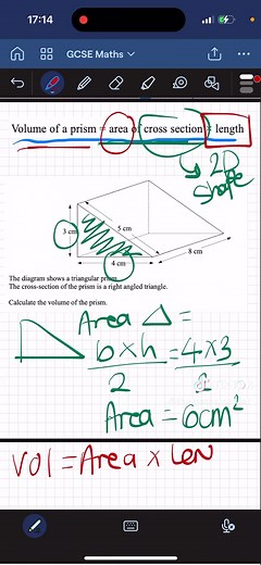 GCSE Maths: Volume of Triangular Prisms Explained