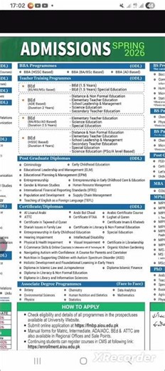 Aiou admission spring 2026 open now apply online