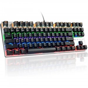 Clavier Gaming Jeu Video Mécanique 87 Touches Commutateurs Bleus Avec Lumières De Couleur (Noir)[P266]