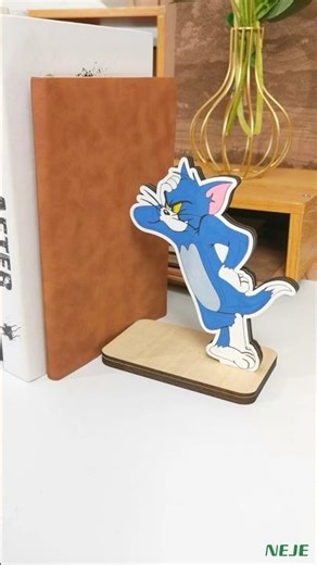 How to laser cut Tom & Jerry Bookend with NEJE Cutter！