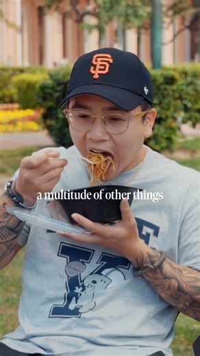 Eating chicken in front of a vegan