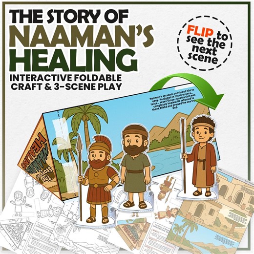 Naaman is Healed Bible Story Craft | Finger Puppets, Paper Dolls, Interactive Activity Kit, Perfect for Sunday School, VBS, and Bible Study - Etsy