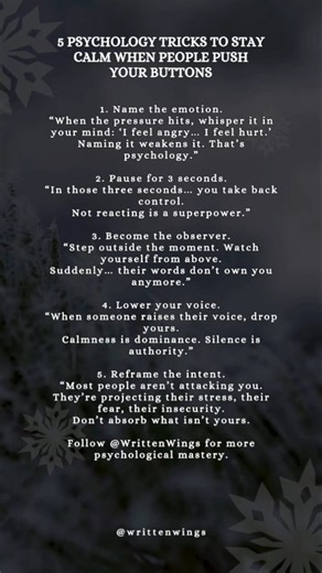 5 Psychology Tricks to Stay Calm When People Push Your Buttons #psychologyfacts #psychology