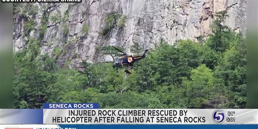 Injured rock climber rescued after falling at Seneca Rocks