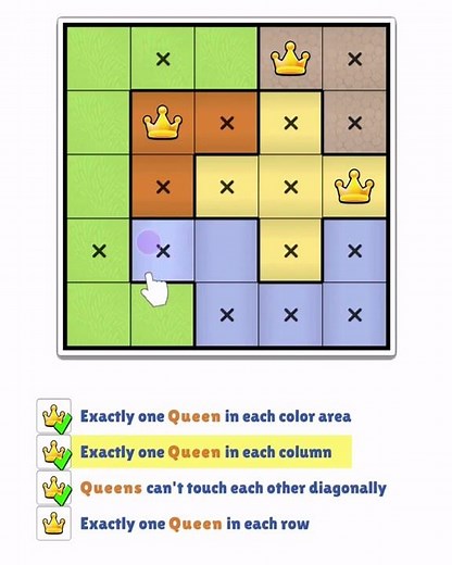 How to play 8 Queens Puzzle? #queens #nqueens #crowns #logicpuzzle