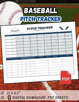 Baseball Pitch TRACKER sheet / PDF file digital downloads / Baseball drills