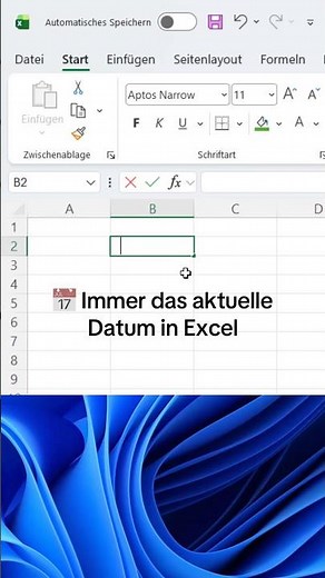Aktuelles Datum – automatisch in Excel 📅 #excel #exceltips #datenanalyse #exceltricks