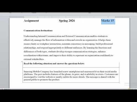 MCM 301 Assignment 1 Solution Spring 2026 | Complete Guide | VU