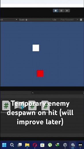 Learning Unity from zero— Day 2 Enemy AI + health system working 🟥⬜#gamedev #unity #indiedev