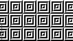 Lines and squares. Psychedelic hypnotic transformation. Black and white graphics. Seamless looping animation footage. Optical illusion.