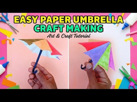 Easy Umbrella Paper Craft Making 😍 | DIY Paper Umbrella Tutorial