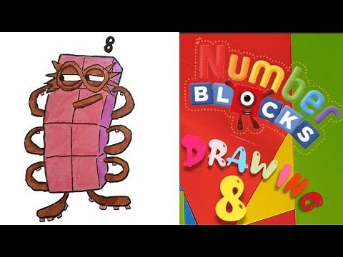 How to Draw and color Number 8 - Numberblocks