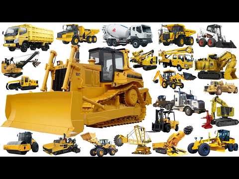 Construction Vehicles Name Sounds | Excavator, Bulldozer, Dump Truck | Heavy Equipment Compilation