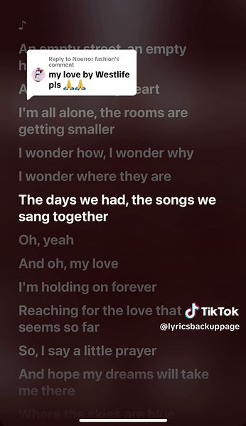 My Love Song by Westlife | Lyrics Video | Fashion Song