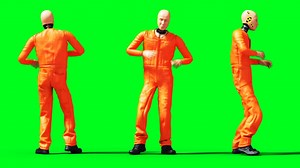 Dummy animation. test drive. phisical motion blur. realistic 4k animation. green screen