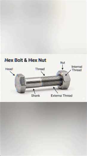 Hex Bolt & Nut Ka Complete Knowledge 🔩 | Bolt Size Kaise Measure Kare#shorts