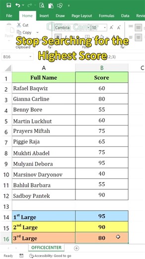 Stop Searching for the Highest Score. Use This! #excel #dataextractor #exceltips #dataanlysis