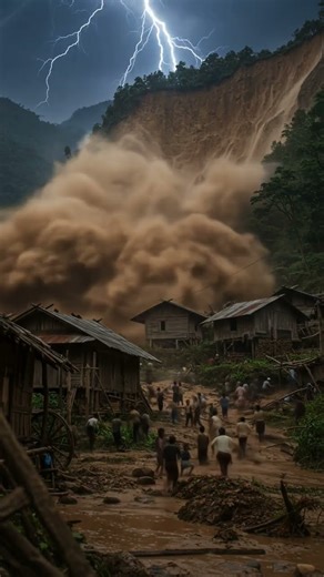Mudslide in the Storm #shorts #fyp #landslide