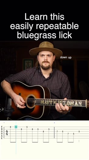 Matt Heldman on Instagram: "Learn this easily repeatable bluegrass lick in the key of C in this short lesson video with guitar tab! It’s a 12 note pattern and then the target ending note. In this case it’s the note C because we are emphasizing the key of C as well as a C chord with it but it can be used for many more things! Like switching between the Minor and Major modes! 👉Follow @mattheldmanmusic for more daily uploads🔥"