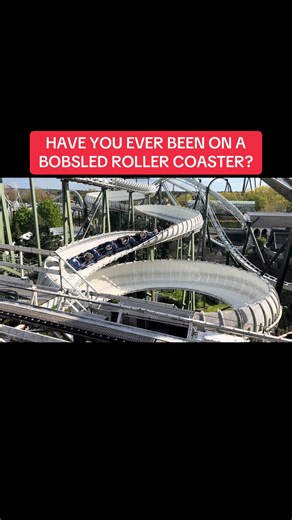 Bobbahn at Heide Park in Germany is 1 of 6 Bobsled roller coasters left in the world. Have you been on a Bobsled Roller Coaster? #rollercoastertiktok #Unique #heidepark #Germany