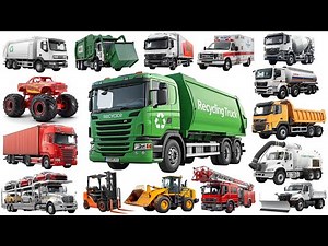 Big Trucks for Kids | Learn Recycling Truck, Fire Truck, Dump Truck & More Vehicles