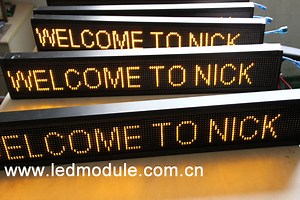 [Hot Item] LED Moving Sign P6 Semi-Outdoor Yellow Display LED Bus Sign