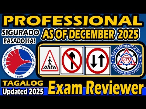 12/08/2025 LTO EXAM REVIEWER TAGALOG | PROFESSIONAL DRIVERS LICENSE | CDE VALIDATION EXAM