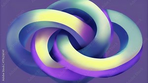 A series of twisted interlocking shapes that seem to stretch and distort the space around them. Stock Video