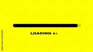 Animated line progress bar loading: 4K video recording with alpha channel transparency background.