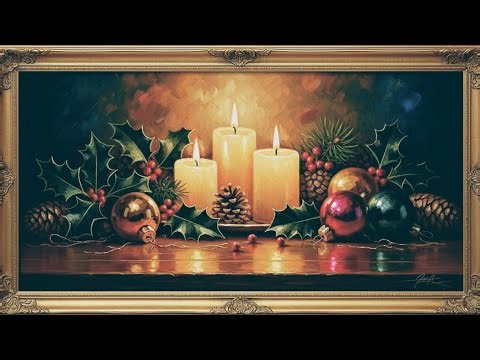 Frame TV Art 4K | Advent Candle Art, Nostalgic Oil Painting