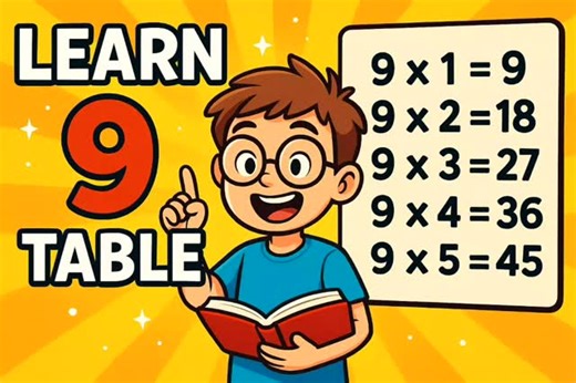 Siya on Instagram: "Learn 9 tables using some simple tricks. #kidslearningfun #kidsvideos #tablelearningtrick #mathforkids #mathmagic #reeitfeelit #reelsinstagram #reels #reelkarofeelkaro❤️"