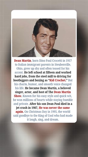 7.6K views · 89 reactions | Dean Martin, born Dino Paul Crocetti in...