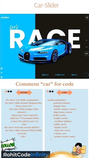 What Makes This AMAZING Car Website Slider So COOL With HTML CSS JS? #viral #viralvideo #webdesign