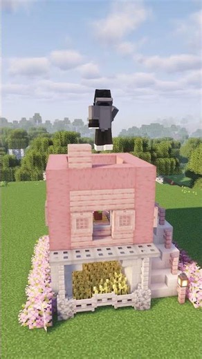 Cute Pink Starter House 💖🏡 #minecraft